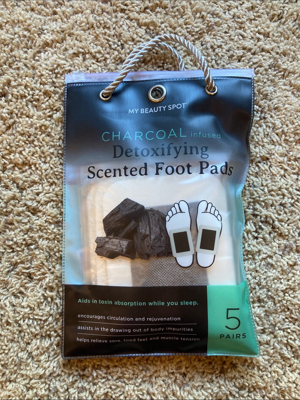 My Beauty Spot Charcoal Detoxifying Scented Foot Pads - Black (5 Pairs)